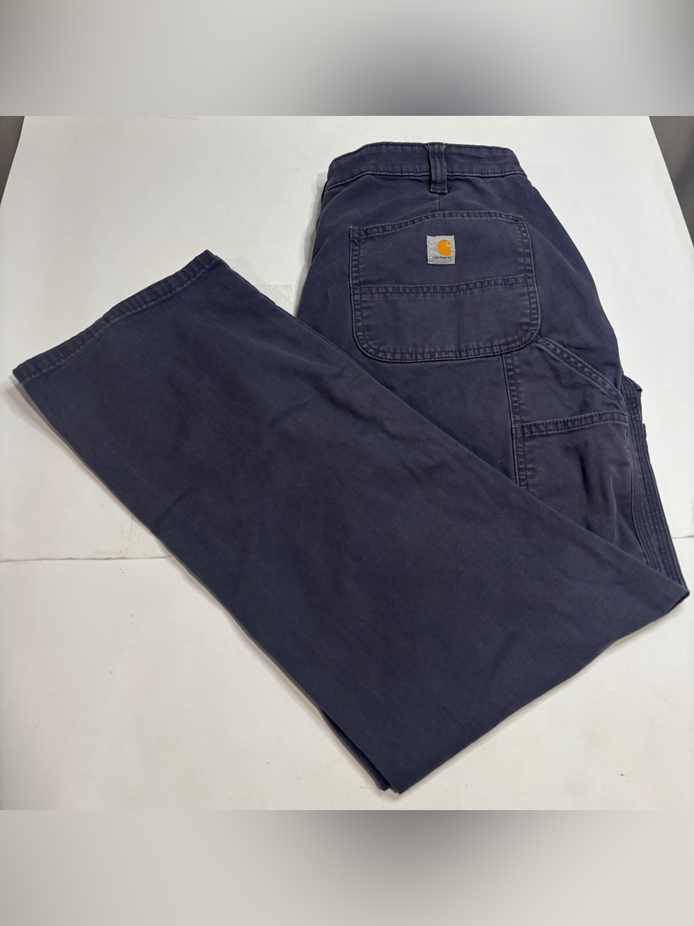 Carhartt Pants Women 14 Gray Loose Fit Rugged Flex Canvas Work Pant BN2080-W